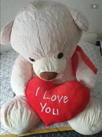 Speelgoed Knuffel beer valentijn XXL150cm Grote wit bruin, Ophalen of Verzenden, Nieuw, Stoffen beer, Overige merken