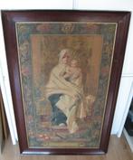 Antiek Wiehler handgemaakt Gobelin wandkleed Madonna + Kind, Ophalen