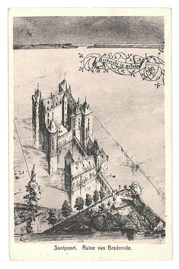 978131 Santpoort NH Ruïne Brederode . Nette oude kaar beschikbaar voor biedingen