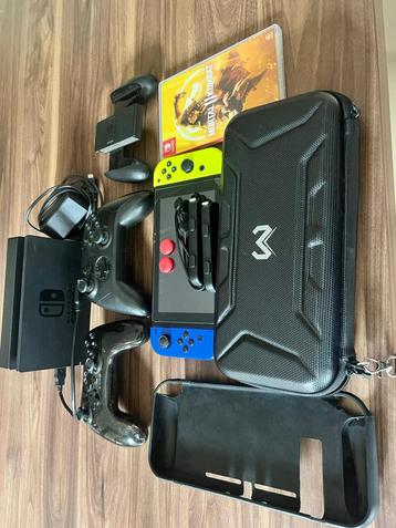 Nintendo switch met controllers en een sp beschikbaar voor biedingen