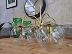 Vintage Jaren 70 Kroonluchter Goud | Boheems Bollen Lamp, Huis en Inrichting, Lampen | Hanglampen, Gebruikt, Ophalen of Verzenden