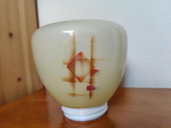 Vintage lampenbol schroefkogel in Art Deco stijl, Huis en Inrichting, Lampen | Tafellampen, Gebruikt, Minder dan 50 cm, Glas, Verzenden