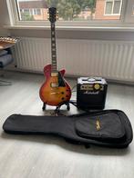 SX Deluxe LP Style in Cherry Sunburst + Marschall versterker, Ophalen, Zo goed als nieuw, Klassieke of Spaanse gitaar