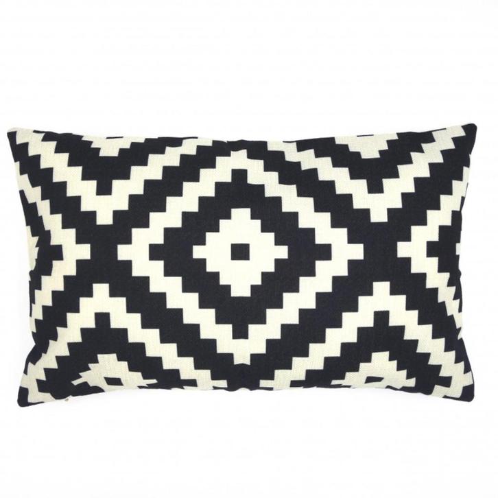 Kussenhoes Izaro zwart linnenlook 30 x 50 cm, Huis en Inrichting, Woonaccessoires | Kussens, Nieuw, Overige kleuren, Rechthoekig
