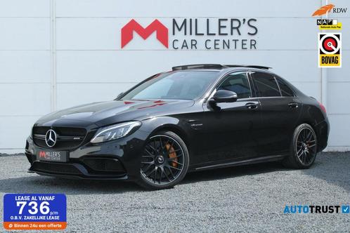 Mercedes C-klasse AMG C63S Pano Luchtvering Kuipstoelen HUD, Auto's, Mercedes-Benz, Bedrijf, Te koop, C-Klasse, 360° camera, ABS