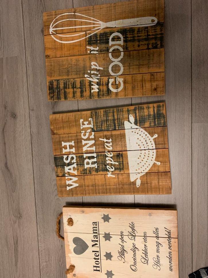3 Houten Borden - Keuken Decoratie 30x40cm, Spelcomputers en Games, Spelcomputers | Sony PlayStation 4, Gebruikt, Original, Zonder controller
