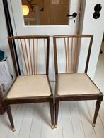 2 vintage stoelen, Huis en Inrichting, Stoelen, Ophalen, Gebruikt, Twee, Bruin