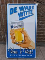 Emaillebord De ware witte Hoegaarden van 't vat, Ophalen of Verzenden, Nieuw, Reclamebord, Plaat of Schild, Overige merken