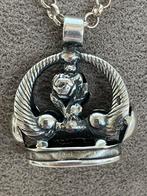 Antieke signet aan lange jasseron, Ophalen of Verzenden, Zo goed als nieuw, Zilver, Overige materialen