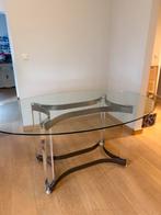 Vintage Alessandro Albrizzi Glazen Tafel 1970, Huis en Inrichting, Tafels | Eettafels, Ophalen of Verzenden, Rechthoekig, 50 tot 100 cm