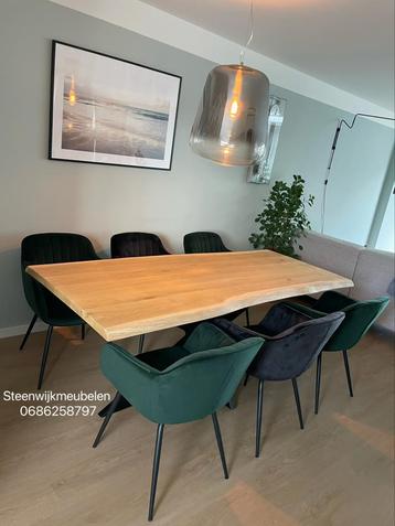 Eiken tafel boomstamtafel deens ovale rond snelle levering  beschikbaar voor biedingen