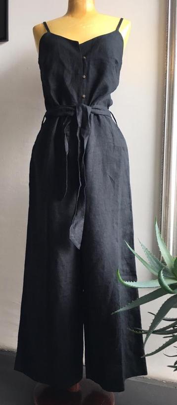 Luxe jumpsuit Esprit zwart puur 100% kwaliteit linnen Nieuw beschikbaar voor biedingen