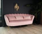 Velvet roze bankje 3 persoons 3 kussens OPHALEN WILLEMSTAD, Tweepersoons, 75 tot 100 cm, Ophalen of Verzenden, Zo goed als nieuw