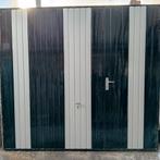 Garagedeur met loopdeur - 235x212 cm, Ophalen, Gebruikt, Garagedeur, 120 cm of meer