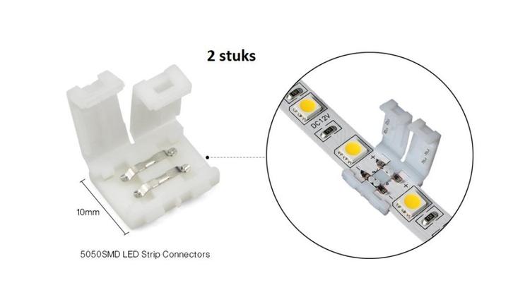 2 x Koppelstuk LedStrip Wit (2-pins), mèt Gratis Verzending, Huis en Inrichting, Lampen | Spots, Nieuw, Metaal of Aluminium, Verzenden