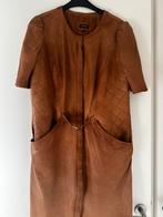 Caroline Biss cognackleurige leren jurk maat 46, Kleding | Dames, Jumpsuits, Verzenden, Zo goed als nieuw, Maat 46/48 (XL) of groter