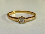 18 karaat solitaire gouden ring met een natuurlijke diamant!, Ophalen of Verzenden, Kleiner dan 17, Met edelsteen, Dame