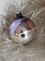 Oude Antieke AJEKO kerstbal / kleine bal zilver paars wit, Ophalen of Verzenden