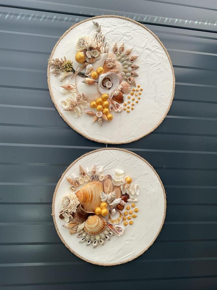 Prachtige set: unieke handgemaakte wanddecoratie(2 st), Huis en Inrichting, Woonaccessoires | Wanddecoraties, Nieuw, Ophalen