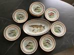 Vintage : Unieke Limoges Porseleinen Vis borden en schaal, Antiek en Kunst, Ophalen