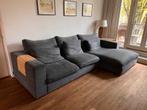 Donkergrijze hoekbank met lounge (330 x 175 cm), Ophalen, Gebruikt, Stof