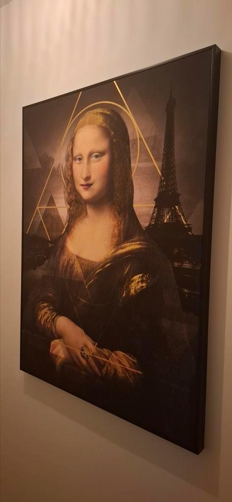 Groot Mona Lisa schilderij - Modern & Stijlvol 100 x 70 cm, Huis en Inrichting, Woonaccessoires | Schilderijen, Tekeningen en Foto's