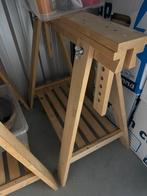 IKEA mittback houten tafel met verstelbare houten poten, Huis en Inrichting, Bureaus, In hoogte verstelbaar, Zo goed als nieuw