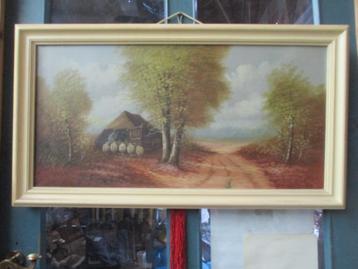 retro schilderij, landschap, scheper met schapen bij boo beschikbaar voor biedingen