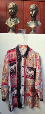 Vintage blouse, maat 40/L - print paard - 90's, Maat 38/40 (M), Ophalen of Verzenden, Vintage, ,
