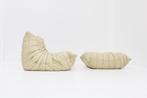 Vintage Togo Ligne Roset sofa set beige leer, Ophalen, Gebruikt, 100 tot 125 cm, 150 tot 200 cm