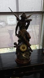 Grote antieke klok met engel en putty 66 cm, Antiek en Kunst, Antiek | Klokken, Ophalen