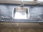 Aanrechtblad marmereffect met spoelbak, Ophalen, Zwart, Overige typen, Zo goed als nieuw