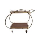 Vintage messing serveerwagen met formica bladen, Ophalen, Gebruikt, Onbekend, Onbekend