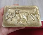 verzamelbare messing manx cat asbak, schaal, Antiek en Kunst, Antiek | Koper en Brons, Ophalen of Verzenden