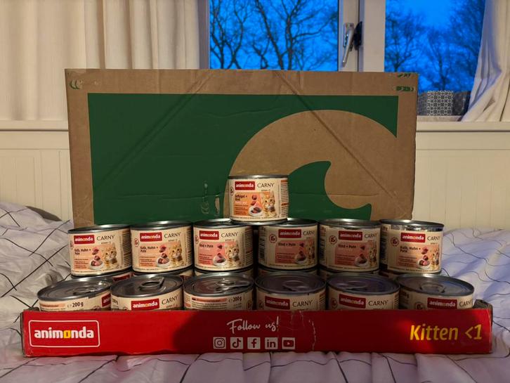 19x Animonda Carny kittenvoer natvoer blikjes, Dieren en Toebehoren, Dierenvoeding, Kat, Ophalen of Verzenden