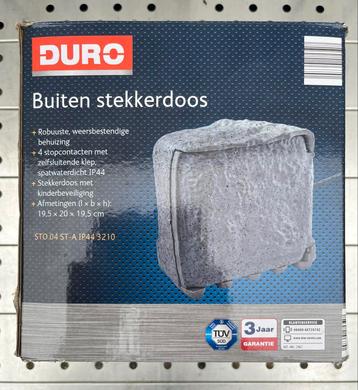 Duro Buiten Stekkerdoos (4x) in Kunststof “rotsblok” Kastje beschikbaar voor biedingen