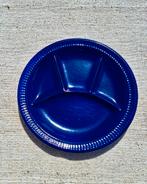 Vintage blauwe fondue gourmet tapas borden ribbel patroon, Ophalen of Verzenden, Zo goed als nieuw, Overige stijlen, X