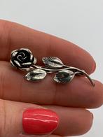 T938 Prachtige zilveren teka broche roosje, Sieraden, Tassen en Uiterlijk, Antieke sieraden, Ophalen of Verzenden, Zilver, Broche