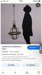 Antieke Lantaarn Hanglamp, Ophalen of Verzenden, Gebruikt, Glas, 50 tot 75 cm
