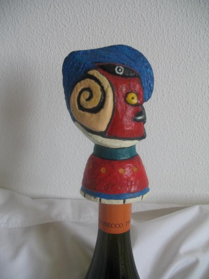 Clemens Briels Felle Kleuren Abstract Flessenstop * Vintage, Antiek en Kunst, Kunst | Designobjecten, Ophalen of Verzenden