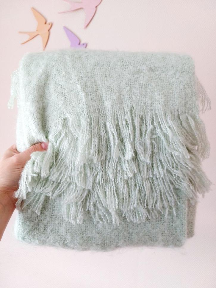 Nieuw! Heerlijk zacht en pluizig mintgroen dekentje Hema, Huis en Inrichting, Woonaccessoires | Plaids en Woondekens, Nieuw, Ophalen of Verzenden