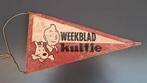Kuifje Tintin, tweetalige wimpel, jaren zestig., Ophalen of Verzenden, Kuifje, Zo goed als nieuw, Beeldje of Figuurtje