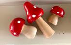 Montessori klein houten paddenstoelen rood groen geel HERFST, Verzenden, Nieuw, Overige typen