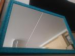 Facet geslepen Spiegel met turquoise lijst, Huis en Inrichting, Ophalen, Minder dan 50 cm, Zo goed als nieuw, Minder dan 100 cm