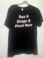 Shirt tshirt L sex drugs Pinot noir zwart zwarte wijn, Verzenden, Gedragen, Maat 52/54 (L), Zwart