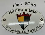 Emaille bordje formaat deurpostje volontaire de guerre, Ophalen of Verzenden, Overige soorten, Overige gebieden, Embleem of Badge