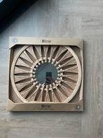 Ronde bamboe spiegel, Huis en Inrichting, Woonaccessoires | Spiegels, Ophalen, Minder dan 50 cm, Rond, Zo goed als nieuw