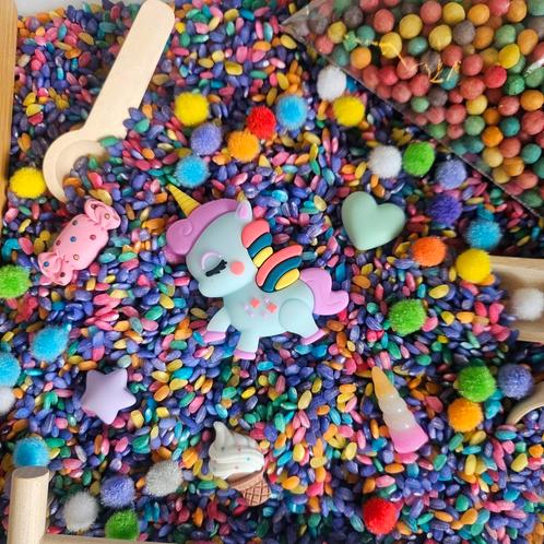 Speelrijst compleet Unicorn - sensorisch speelgoed, Kinderen en Baby's, Speelgoed | Educatief en Creatief, Nieuw, Ophalen of Verzenden