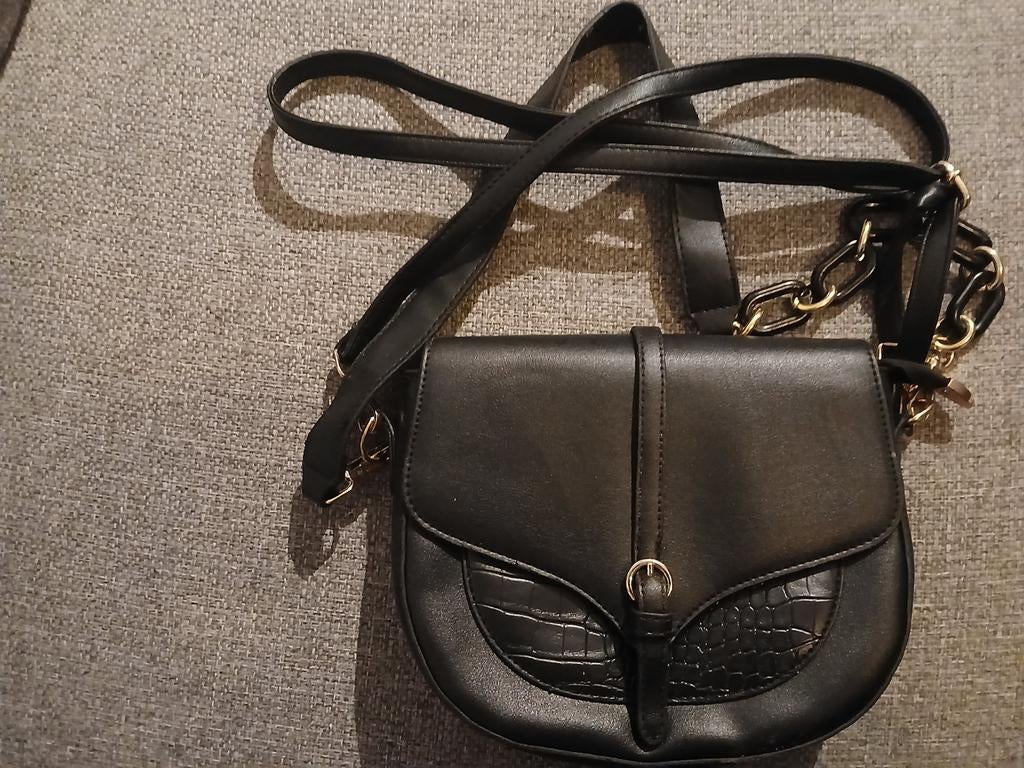 Schoudertas zwart met dierenprint, Sieraden, Tassen en Uiterlijk, Tassen | Damestassen, Ophalen of Verzenden, Nieuw, Zwart, Schoudertasje