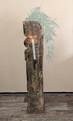 Oude Indiase zuil / pilaar - 115 cm hoog, Ophalen, Gebruikt, Grijs, 75 cm of meer